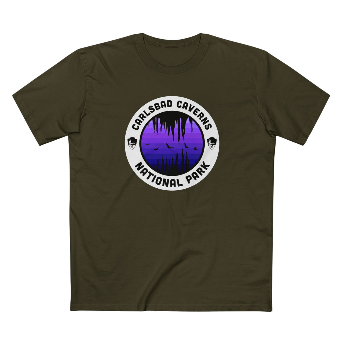 Carlsbad Caverns National Park - Round Badge Design Purple in Army