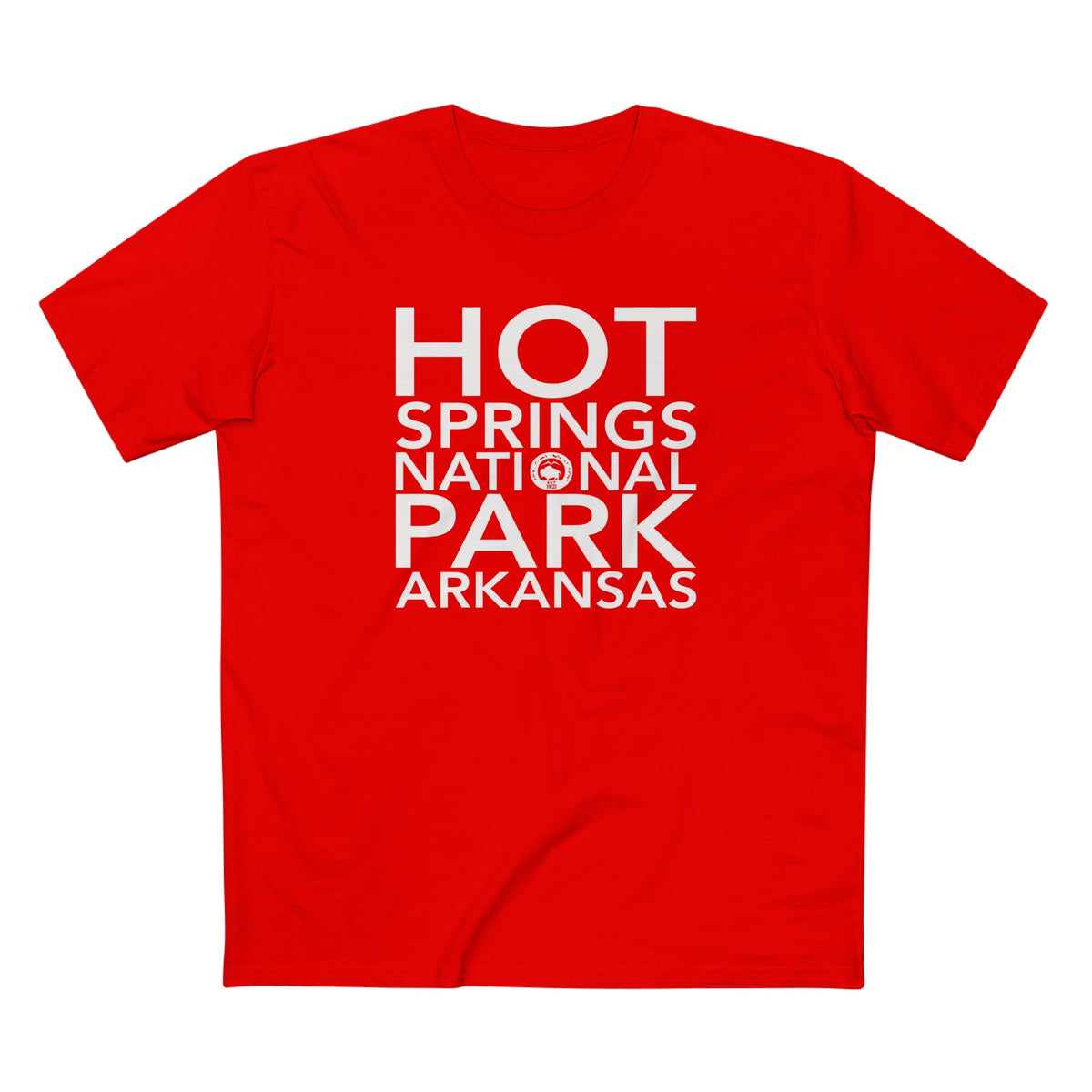 Hot Springs National Park T-Shirt Block Text in Red