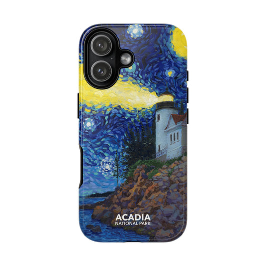 Acadia National Park Phone Case - Starry Night Lighthouse
