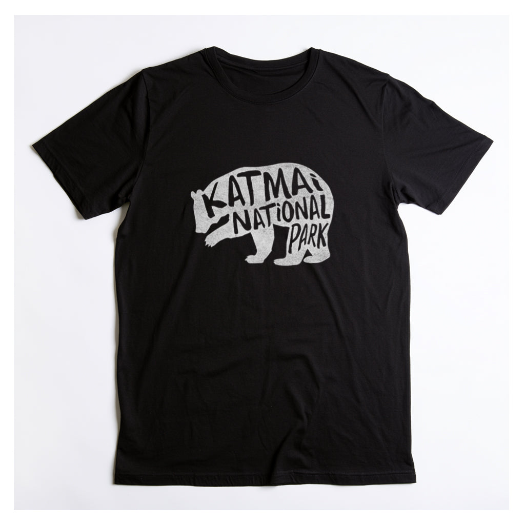 Katmai National Park T-Shirt - Grizzly Bear in Black