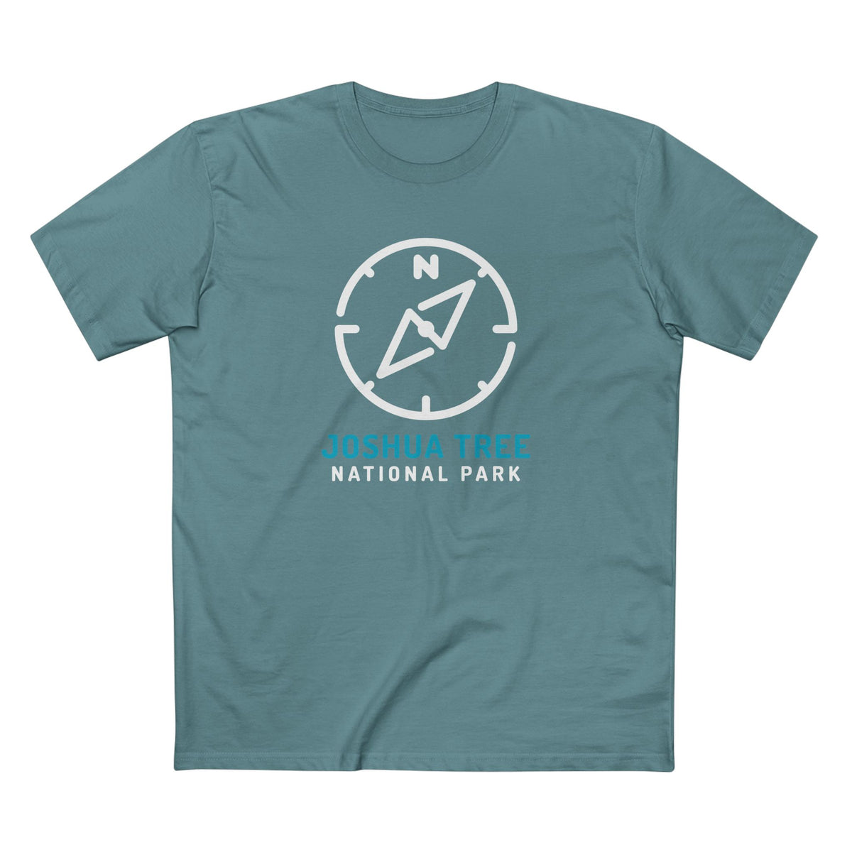 Joshua Tree National Park T-Shirt Compass Design in Slate Blue