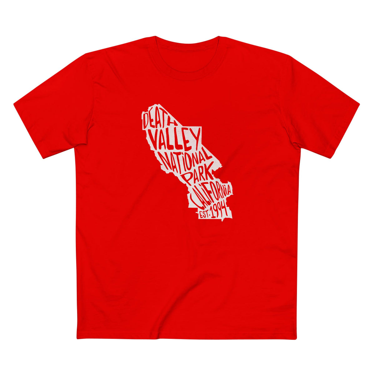 Death Valley National Park T-Shirt - Map in Red
