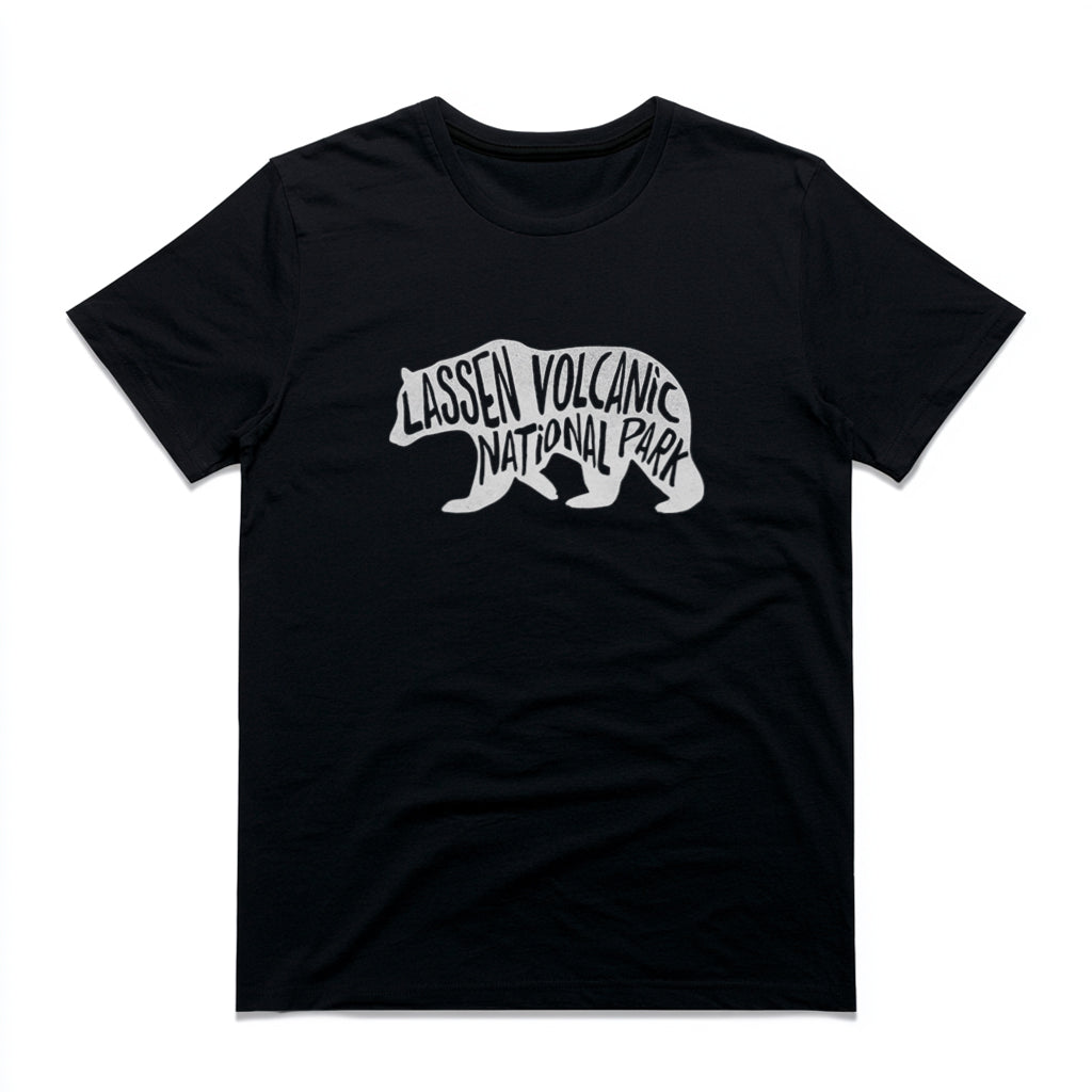 Lassen Volcanic National Park T-Shirt - Black Bear in Black