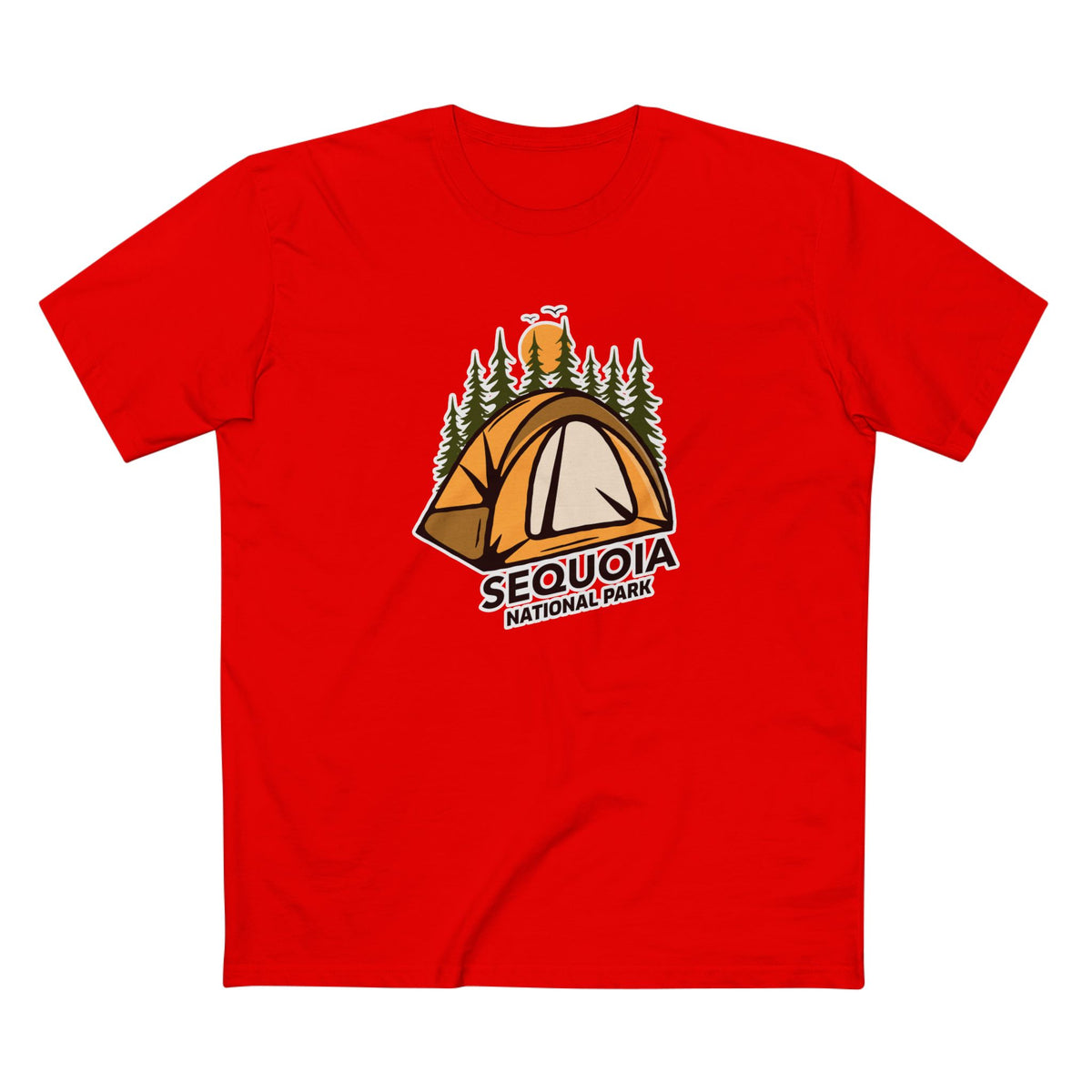 Sequoia National Park T-Shirt - Camping in Red