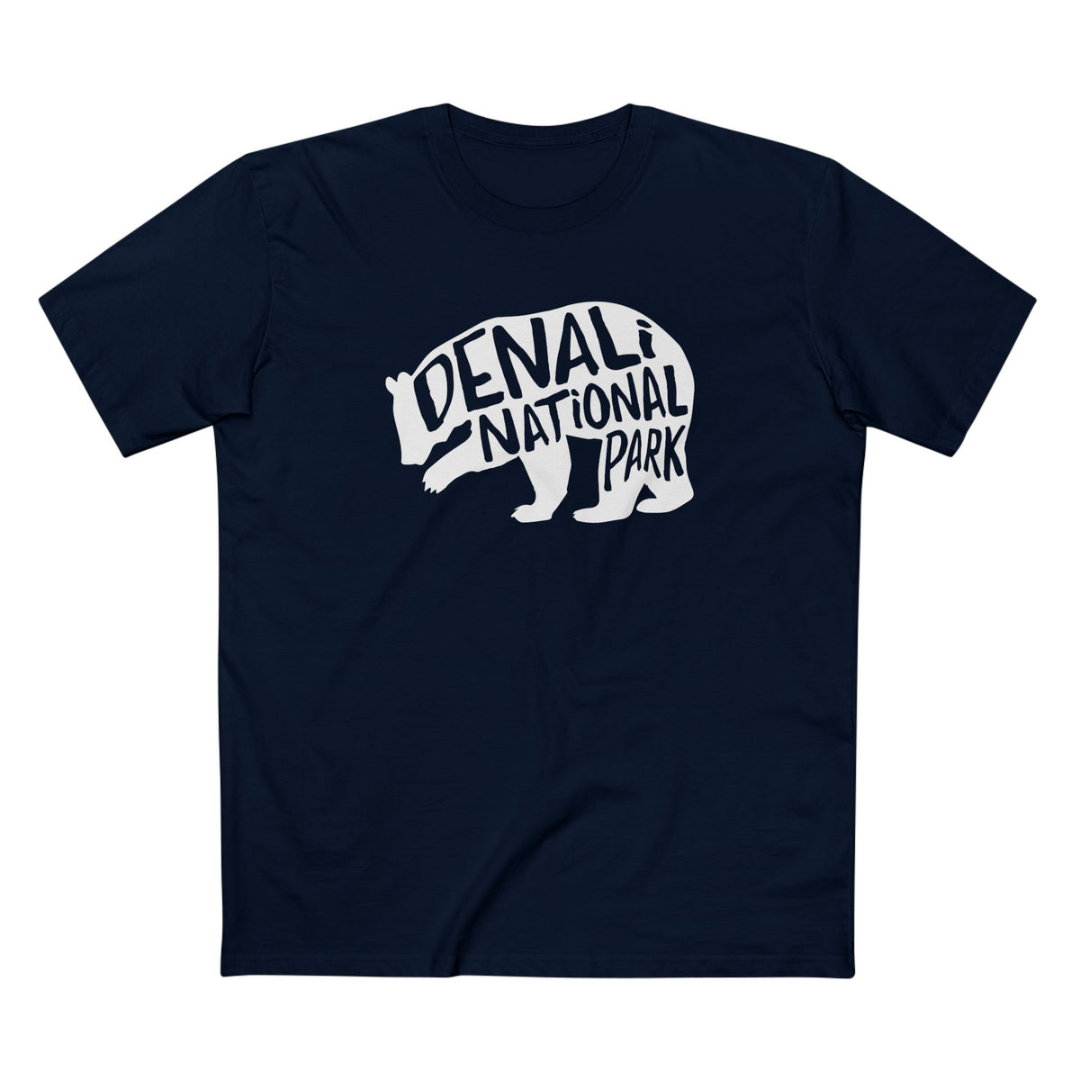 Denali National Park T-Shirt - Grizzly Bear in Navy