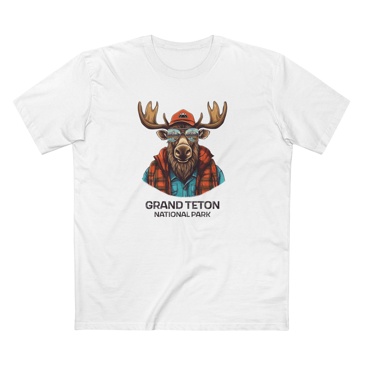 Grand Teton National Park T-Shirt - Cool Moose in White
