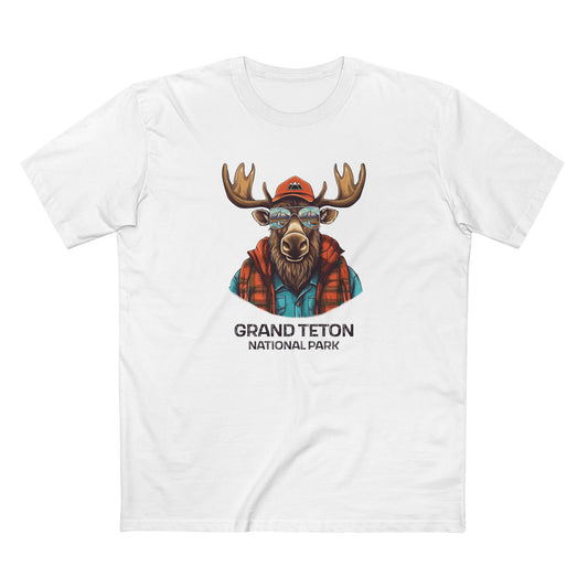 Grand Teton National Park T-Shirt - Cool Moose in White