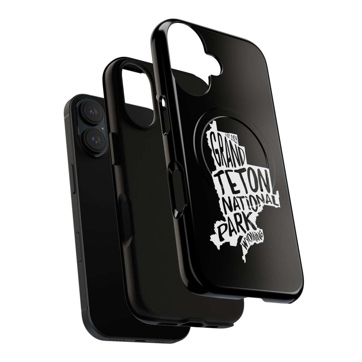 Grand Teton National Park iPhone Case with MagSafe - Map Design