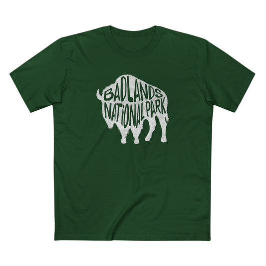 Badlands National Park T-Shirt - Bison in Forest Green
