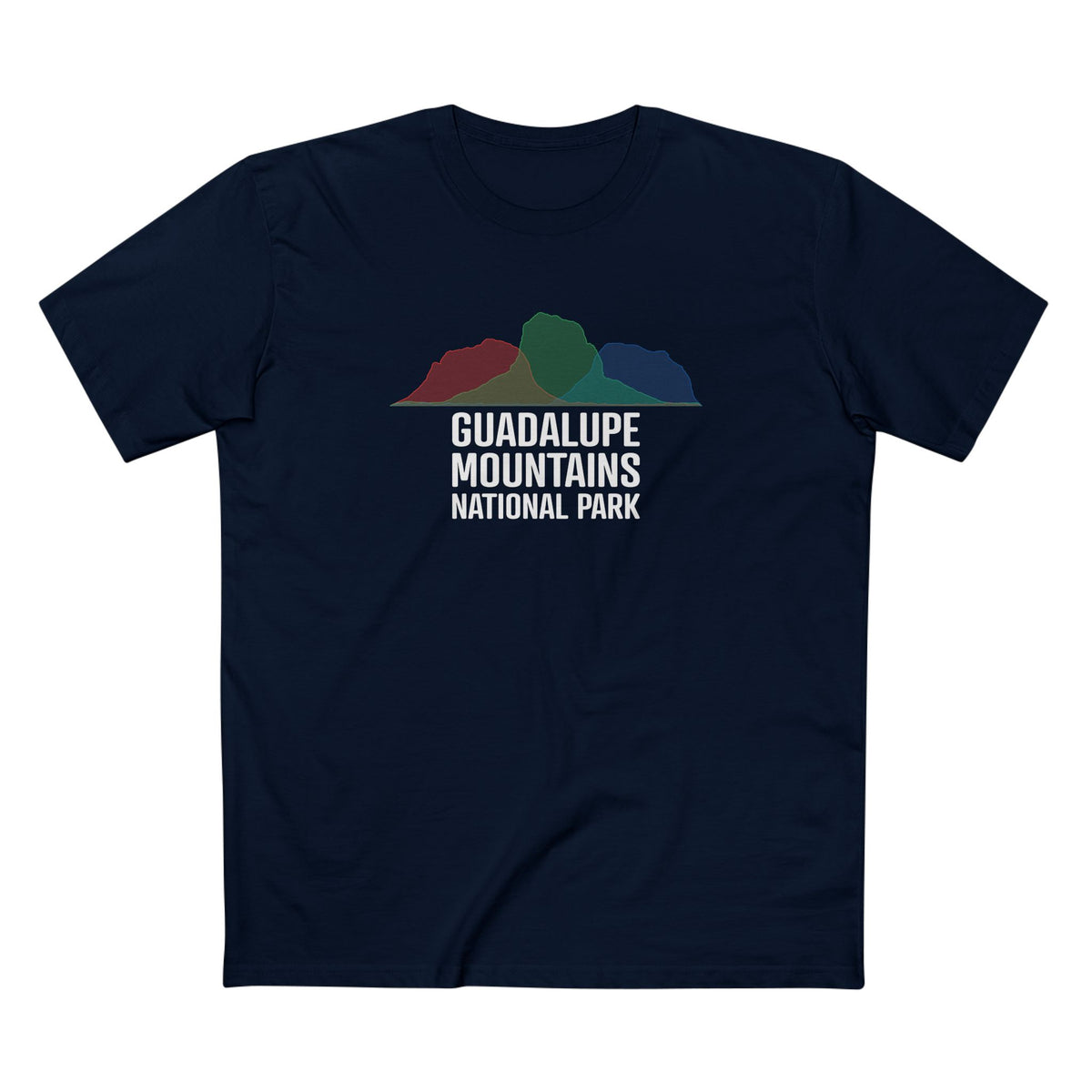 Guadalupe Mountains National Park T-Shirt - Histogram Design in Navy
