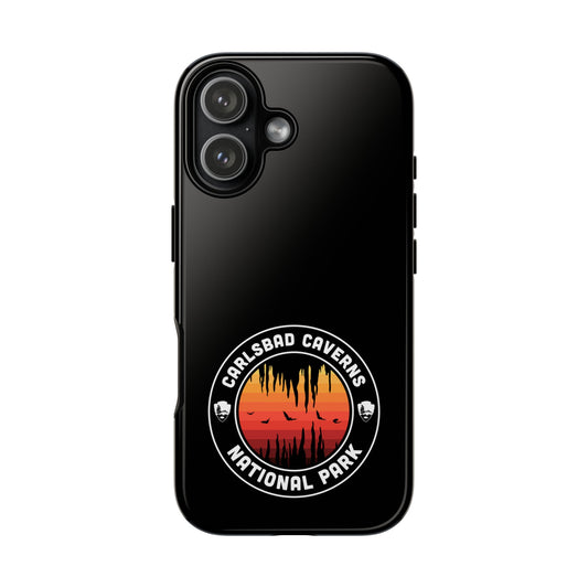 Carlsbad Caverns National Park Phone Case - Orange Round Emblem Design