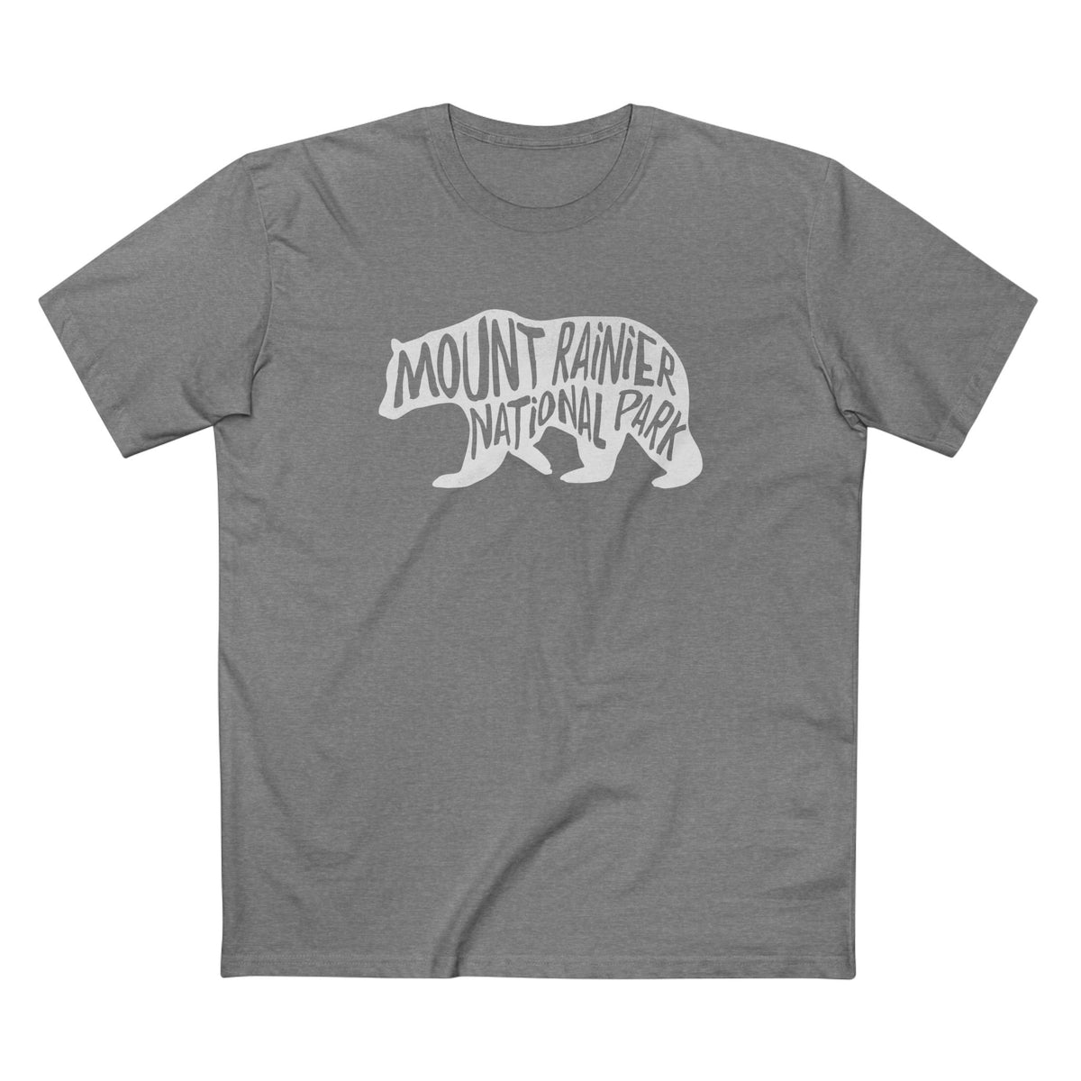 Mount Rainier National Park T-Shirt - Black Bear in Athletic Heather