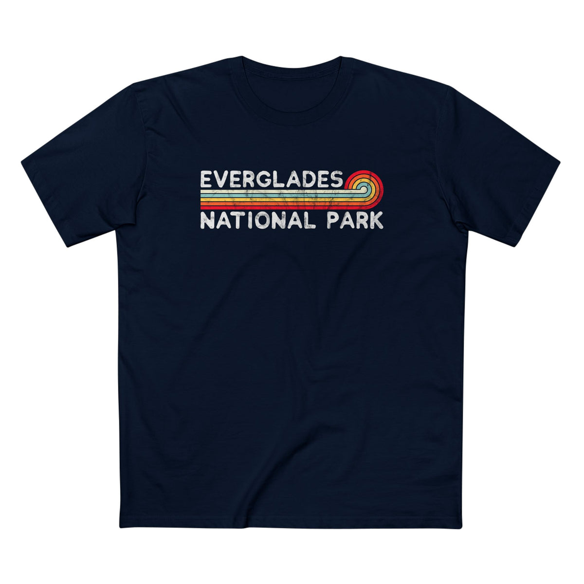 Everglades National Park T-Shirt - Vintage Stretched Sunrise in Navy