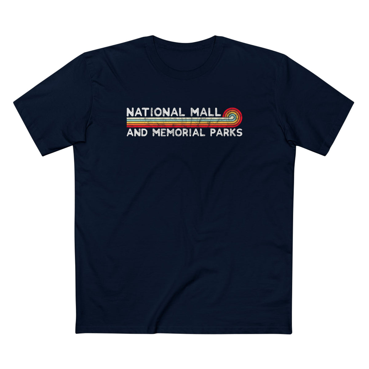 National Mall and Memorial Parks T-Shirt - Vintage Stretched Sunrise in Navy
