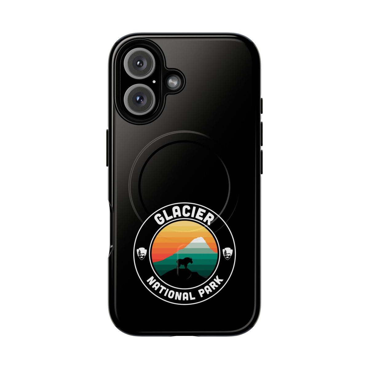 Glacier National Park iPhone Case with MagSafe - Round Emblem Design