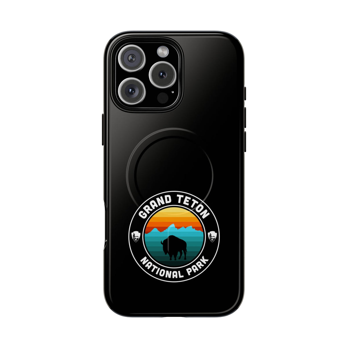 Grand Teton National Park iPhone Case with MagSafe - Round Emblem Design