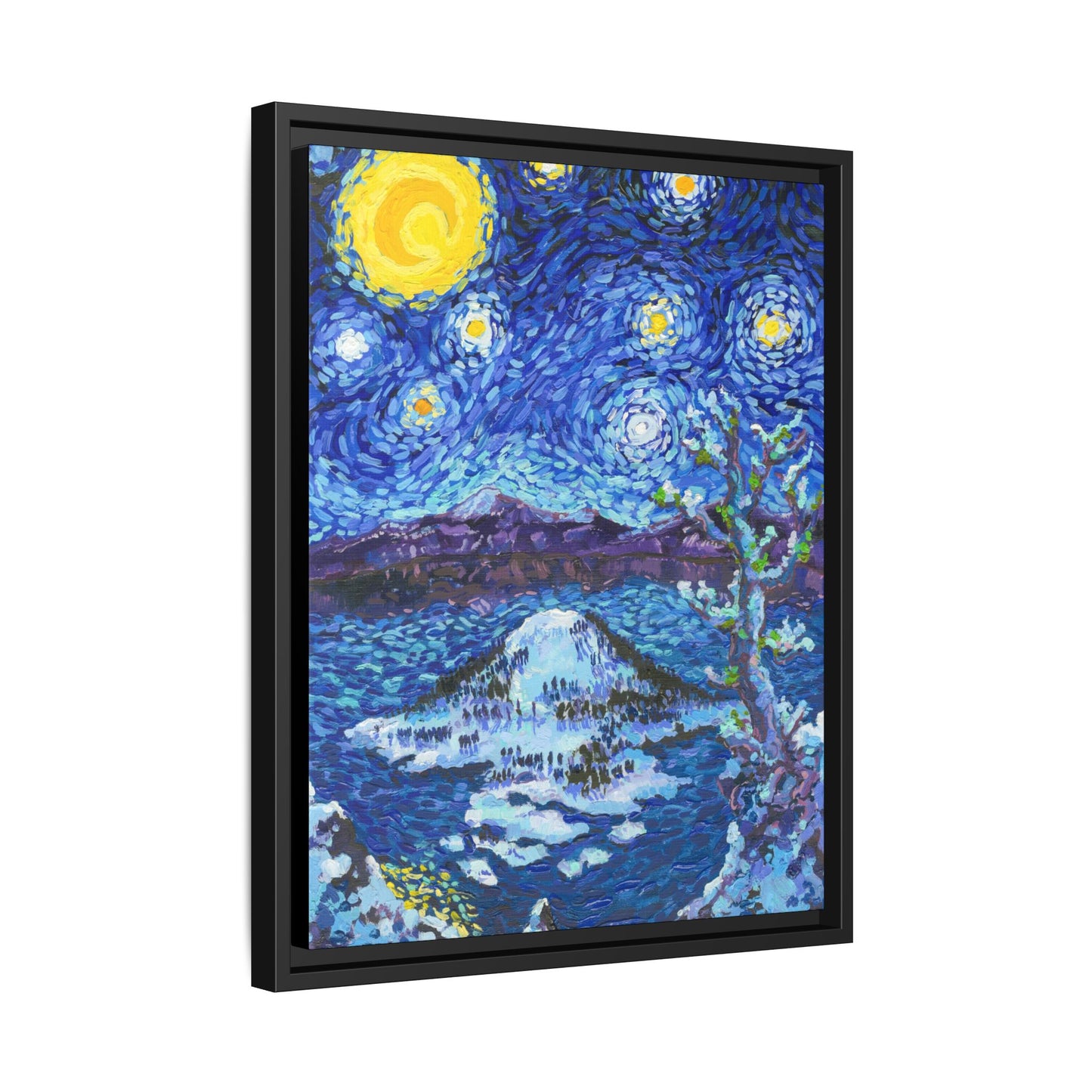 Crater Lake National Park Framed Canvas - The Starry Night