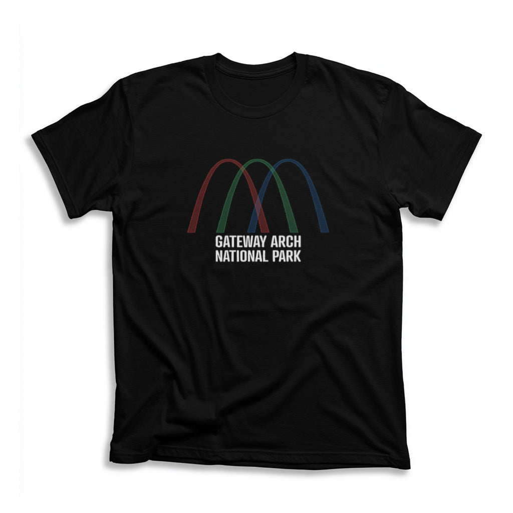 Gateway Arch National Park T-Shirt - Histogram Design in Black