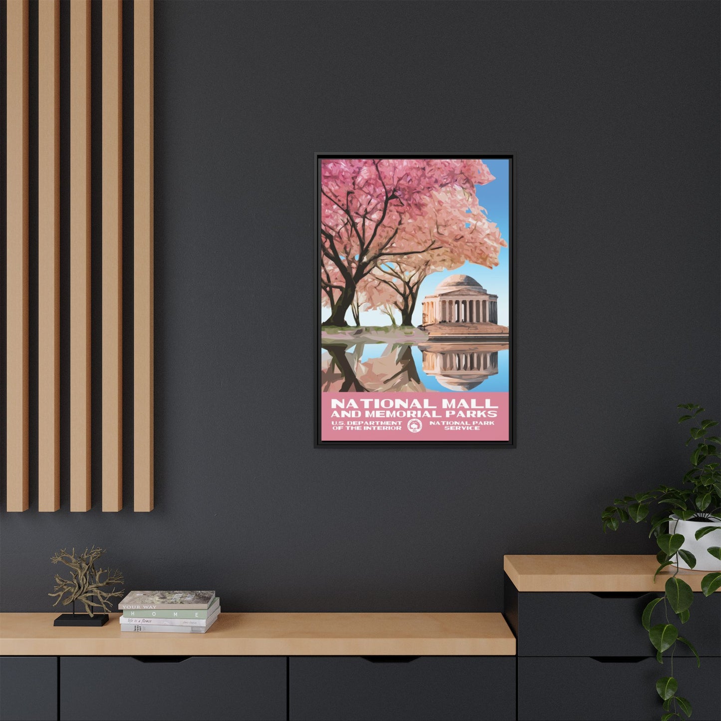 National Mall and Memorial Parks Framed Canvas - WPA Poster