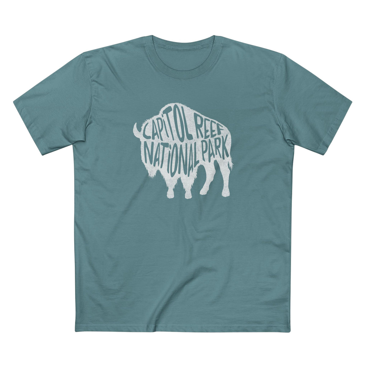 Capitol Reef National Park T-Shirt - Bison in Slate Blue
