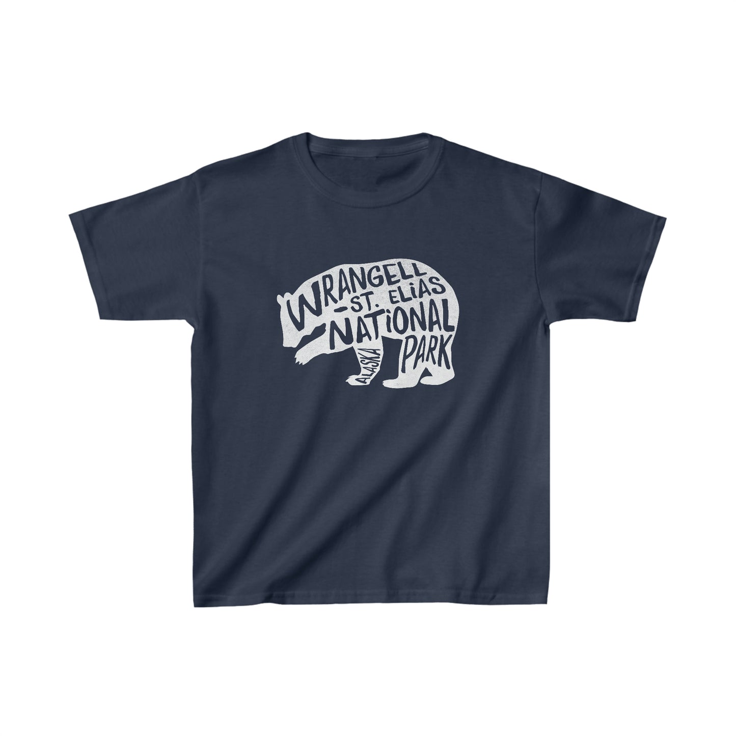 Wrangell St. Elias National Park Child T-Shirt - Grizzly Bear Chunky Text