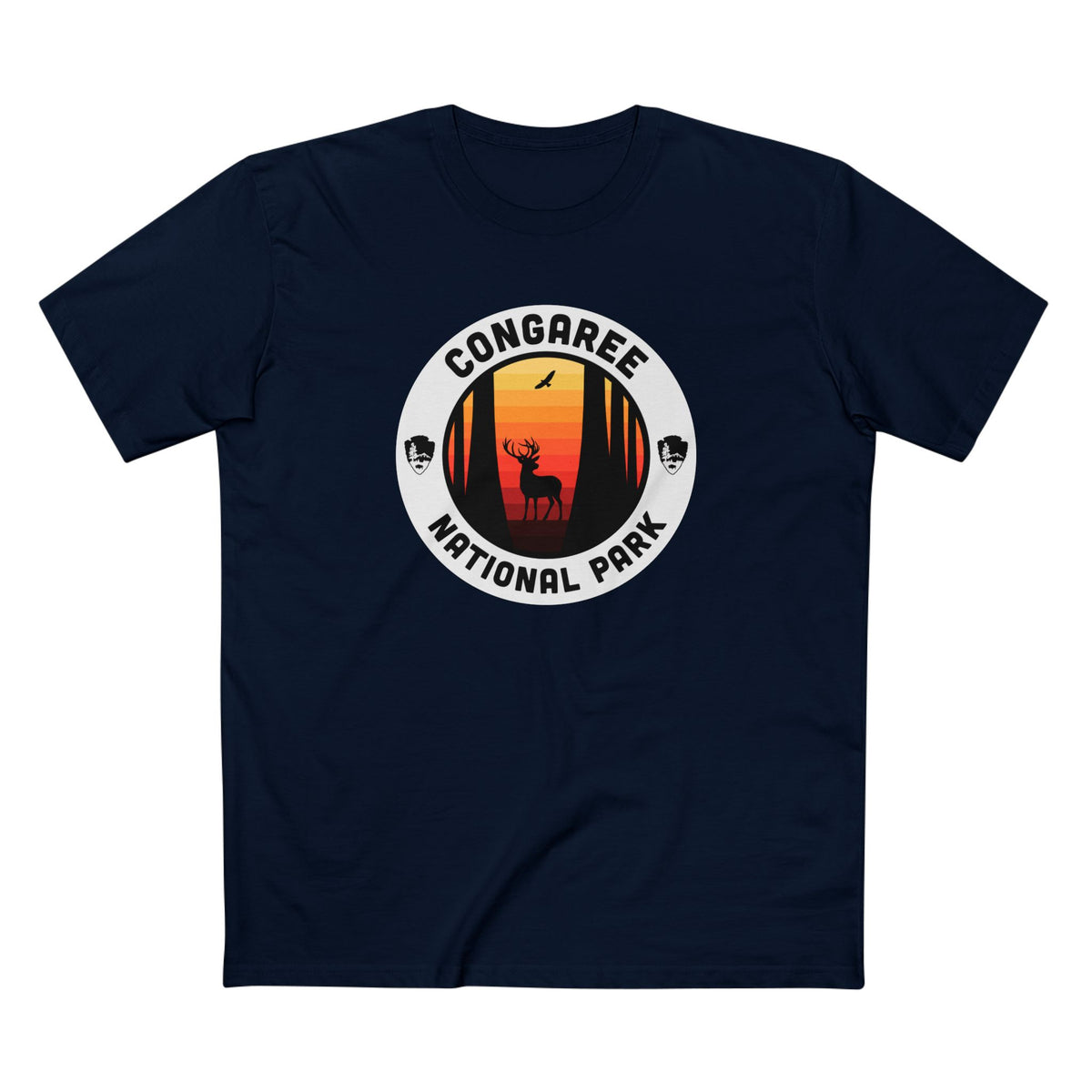 Congaree National Park T-Shirt - Round Badge Design in Navy