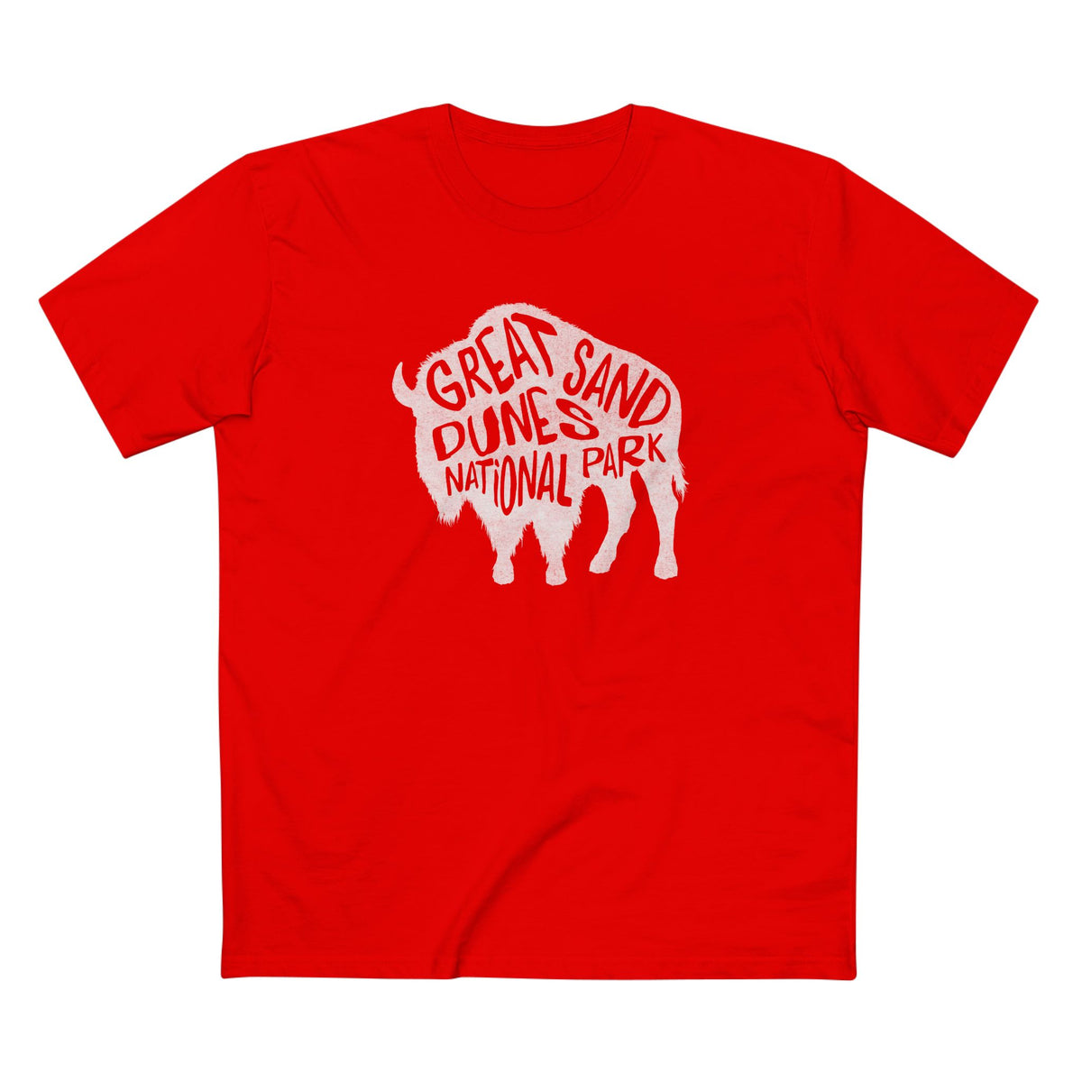 Great Sand Dunes National Park T-Shirt - Bison in Red
