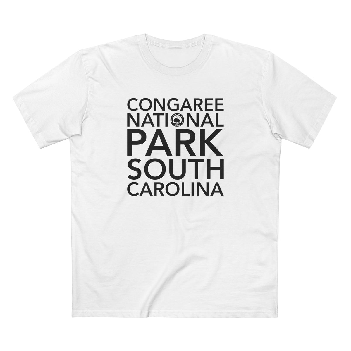 Congaree National Park T-Shirt Block Text in White