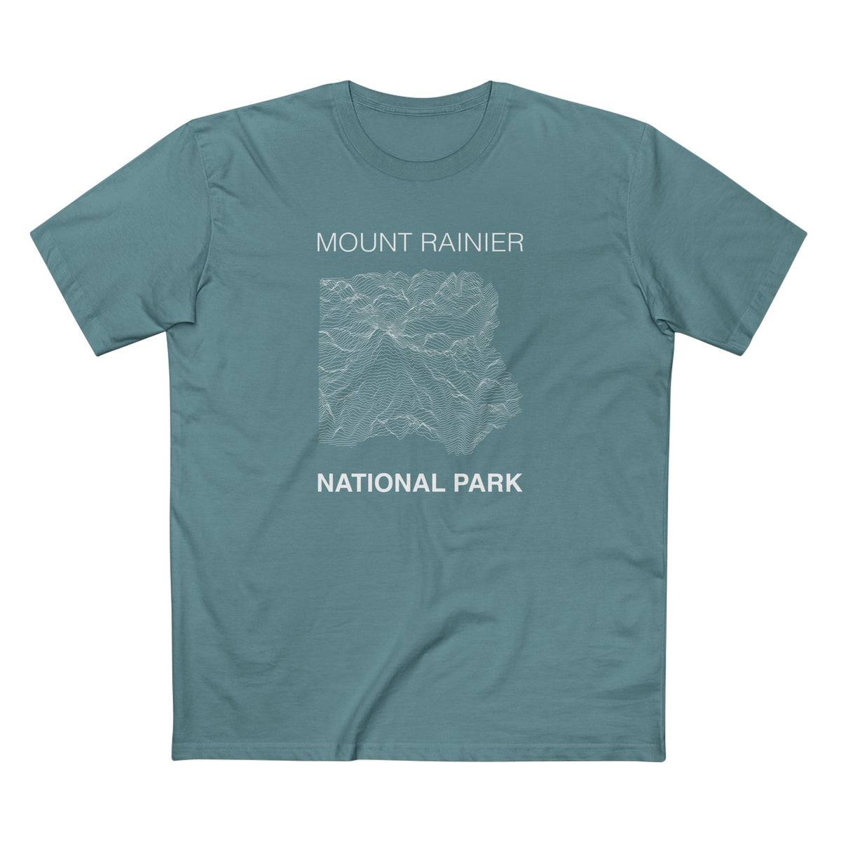 Mount Rainier National Park T-Shirt Lines in Slate Blue