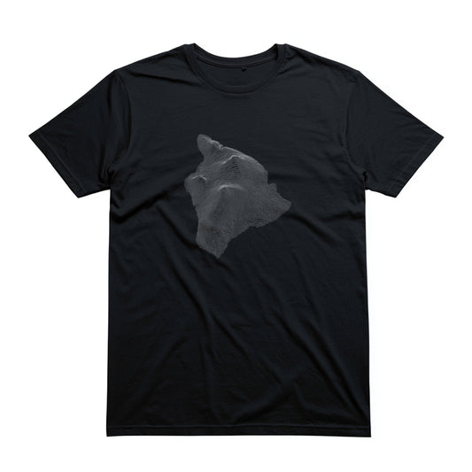 Hawai'i T-Shirt - Topographical Lines in Black