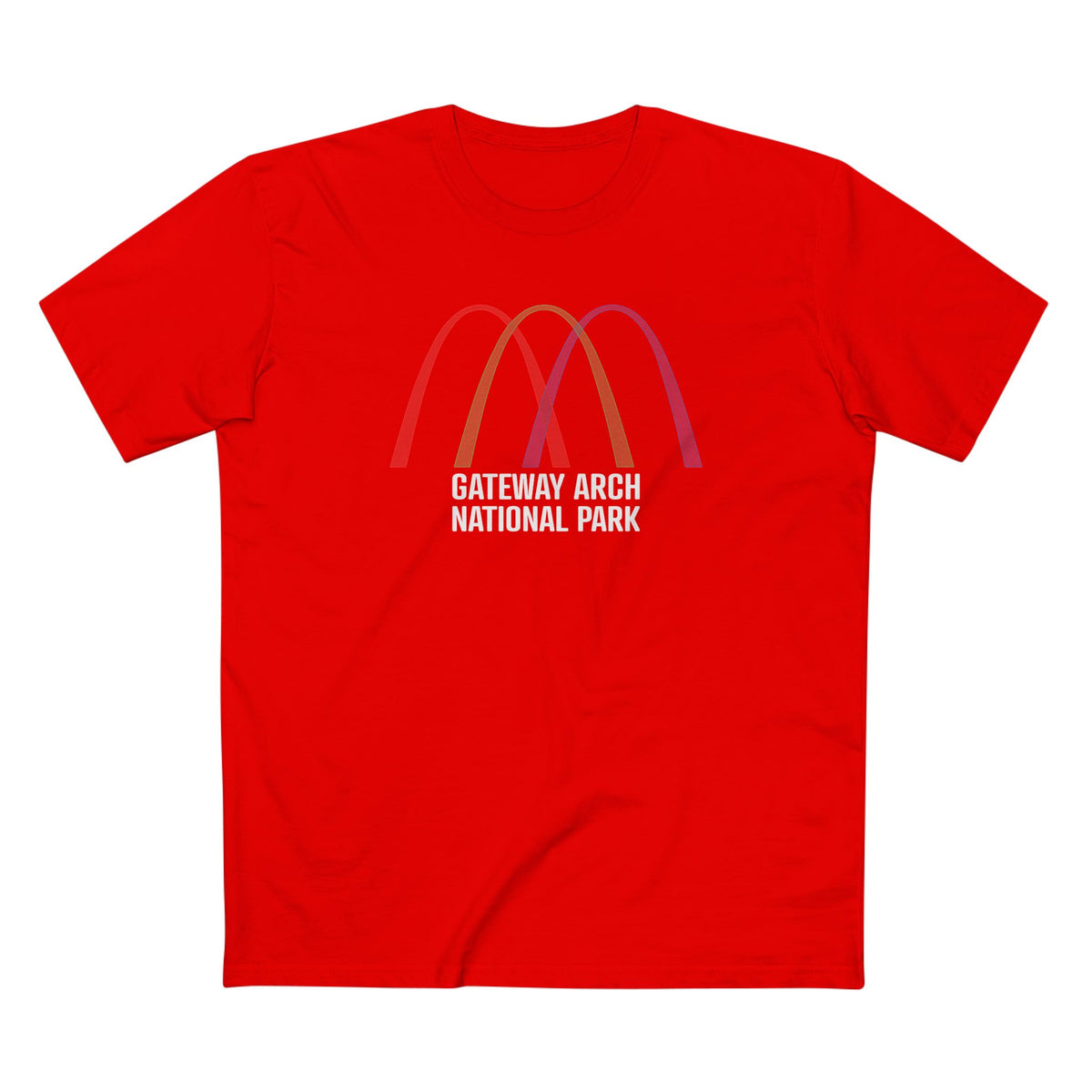 Gateway Arch National Park T-Shirt - Histogram Design in Red