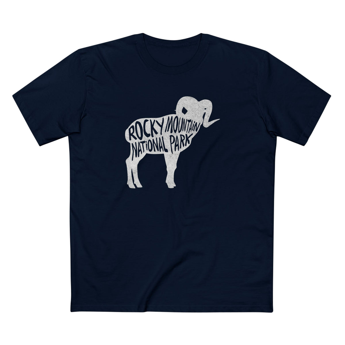 Rocky Mountain National Park T-Shirt - Bighorn Sheep in Navy