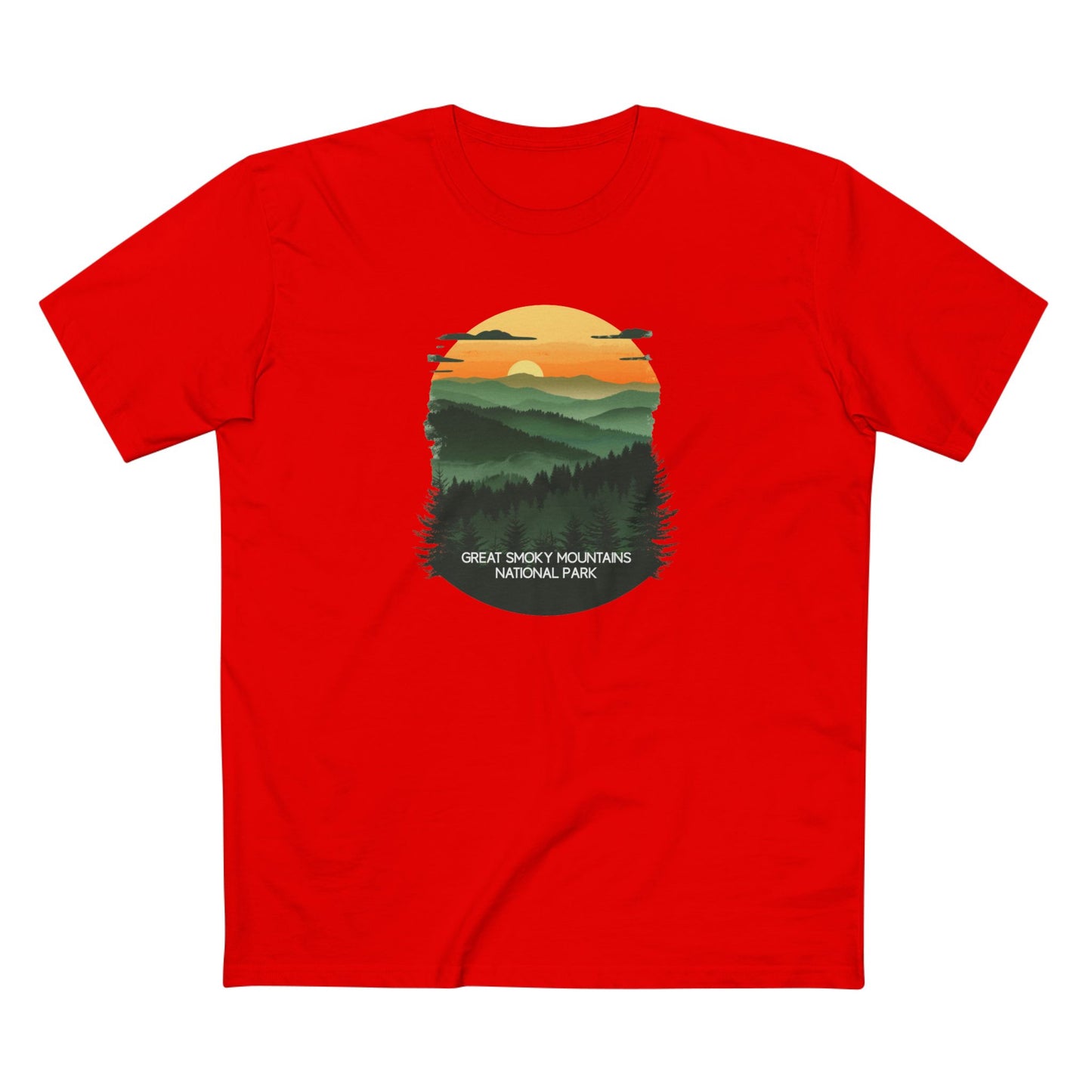 Great Smoky Mountains National Park T-Shirt - Vintage Design in Red