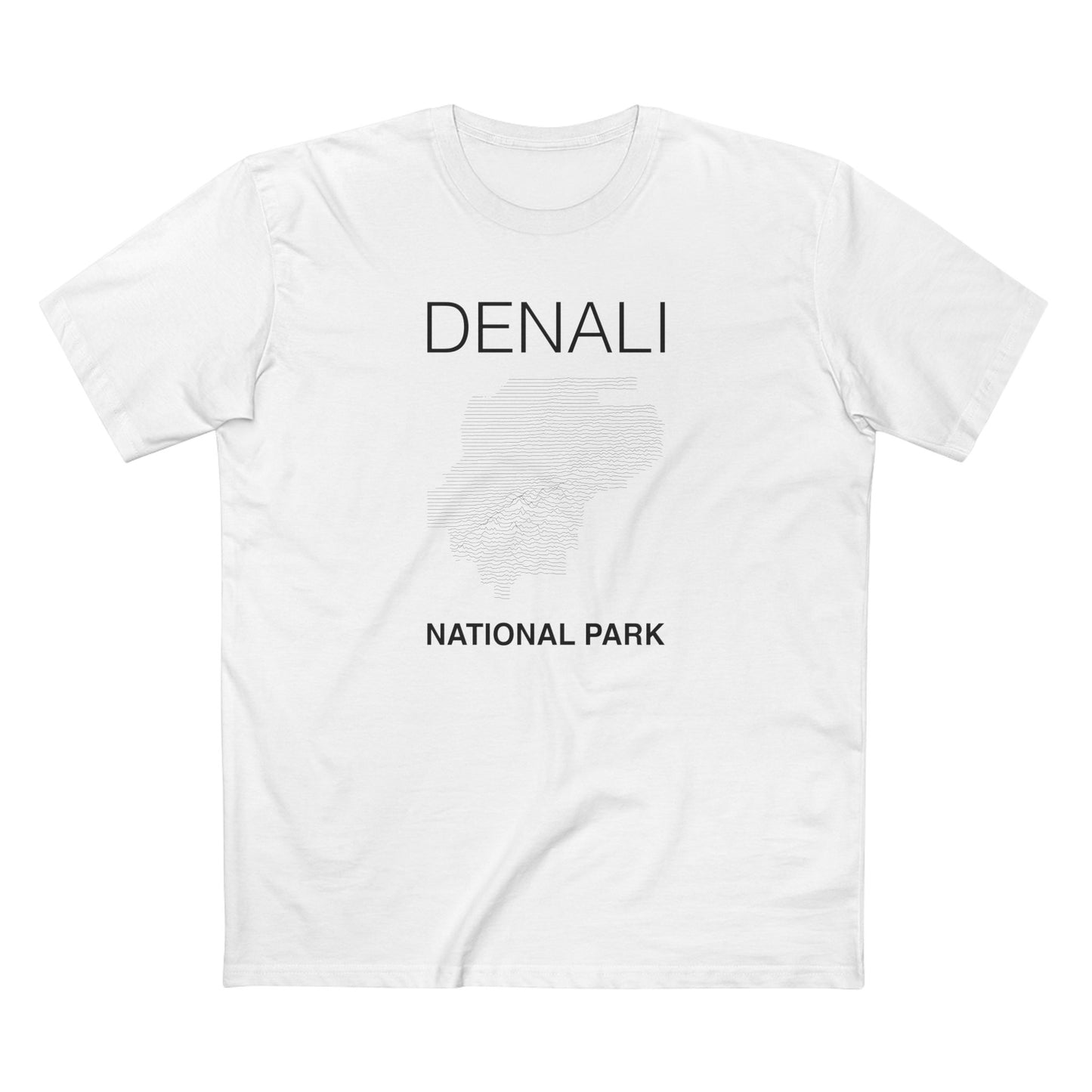 Denali National Park T-Shirt Lines in White