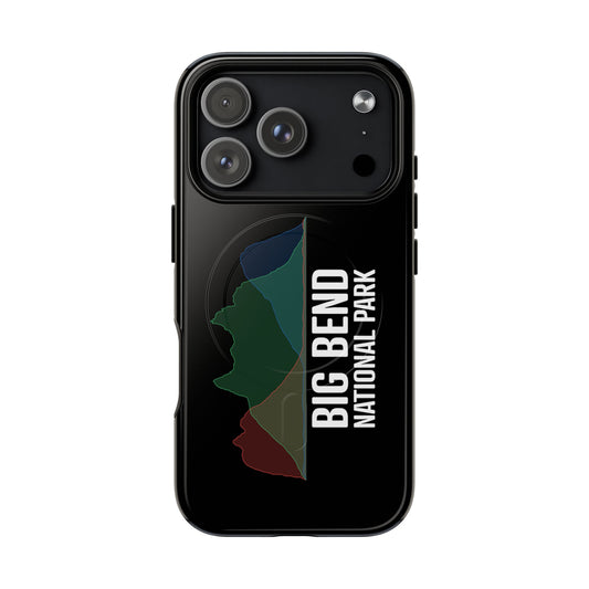Big Bend National Park iPhone case with MagSafe featuring histogram artwork.