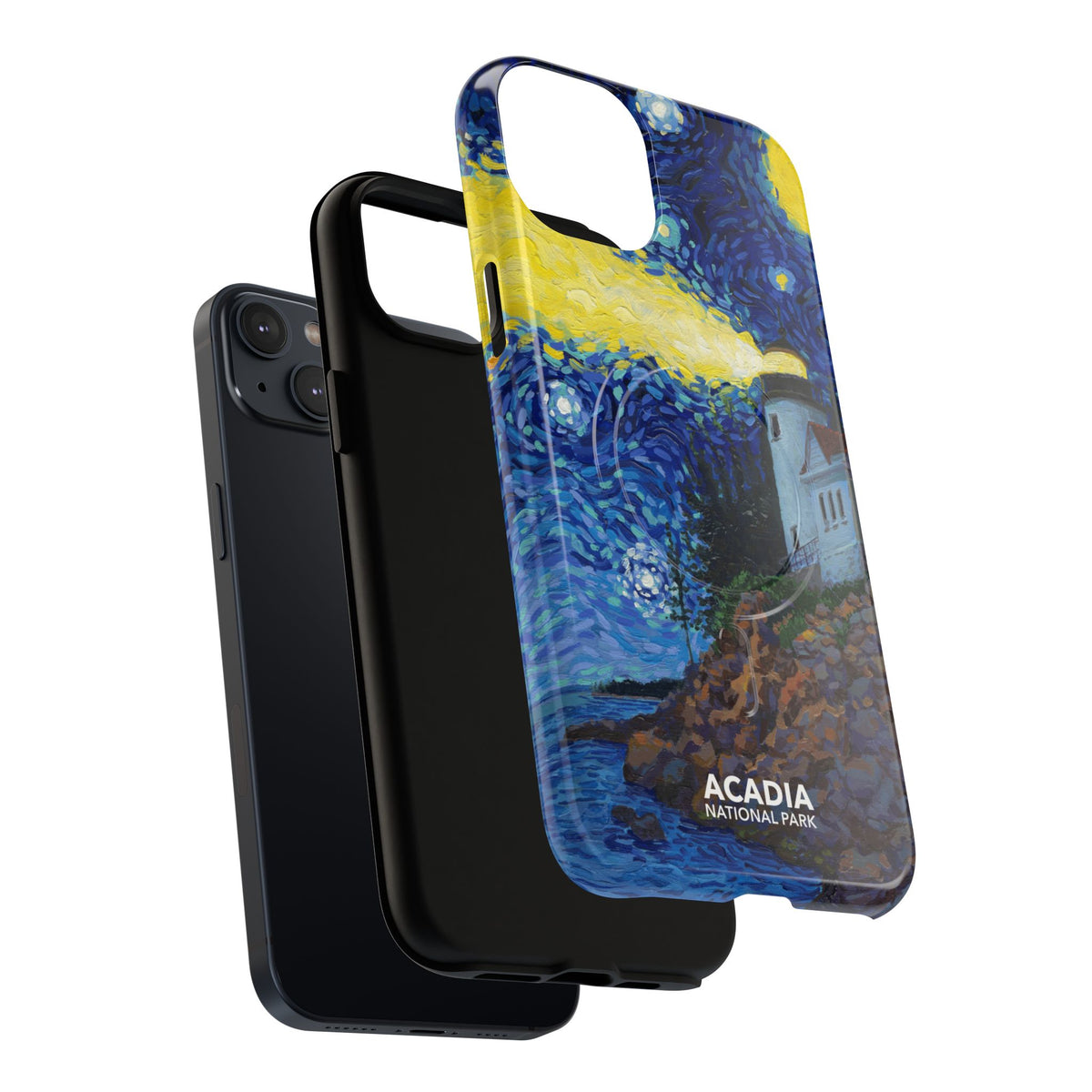Acadia National Park iPhone Case with MagSafe - Starry Night Lighthouse