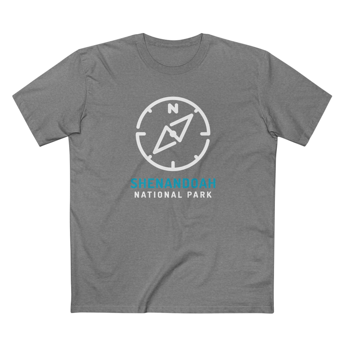 Shenandoah National Park T-Shirt Compass Design in Athletic Heather