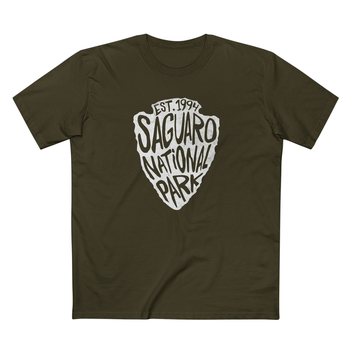 Saguaro National Park T-Shirt - Arrow Head Design in Army