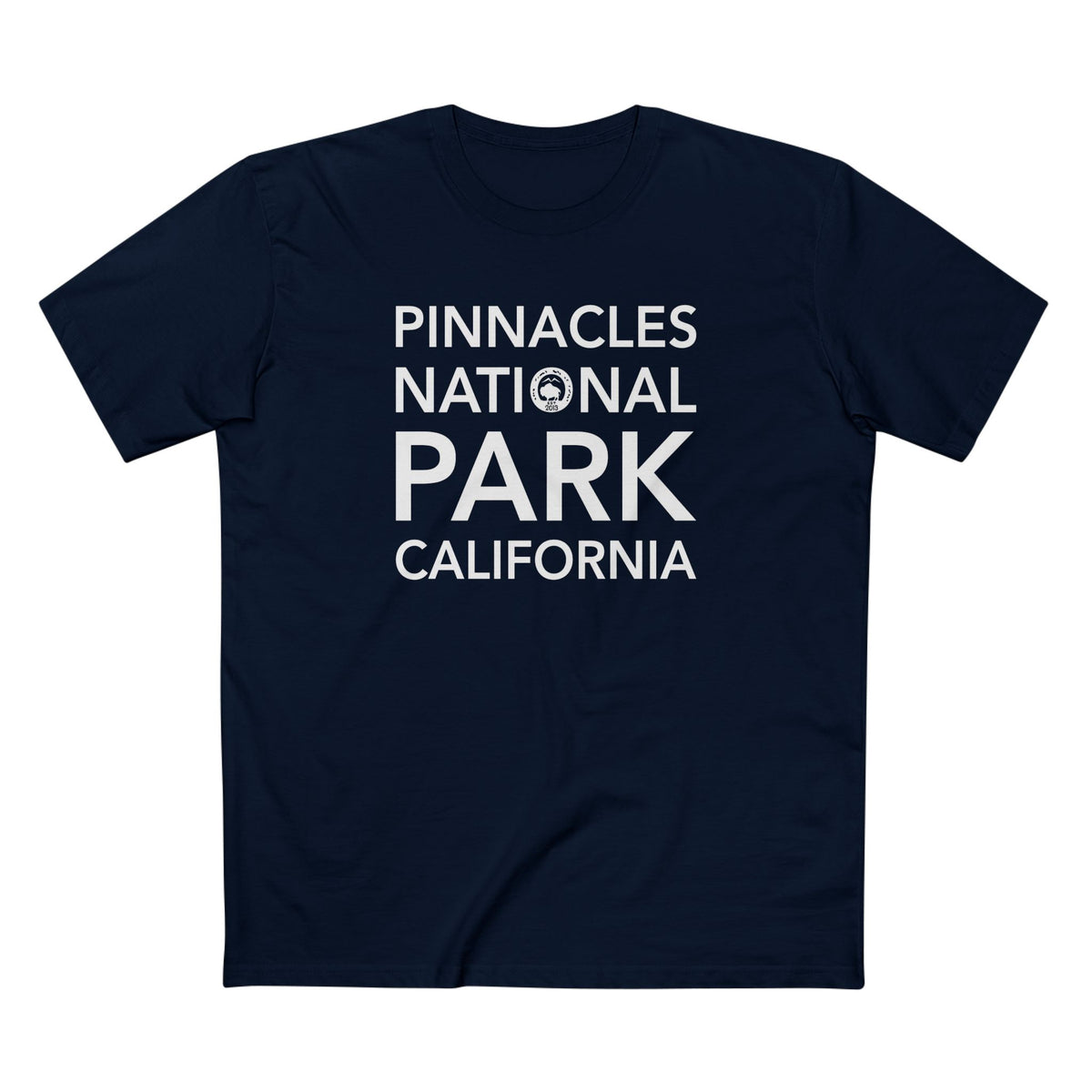 Pinnacles National Park T-Shirt Block Text in Navy