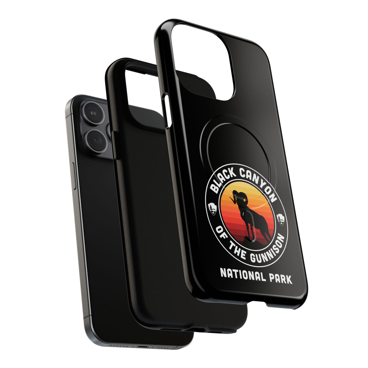 Black Canyon of the Gunnison National Park iPhone Case with MagSafe - Round Emblem Design