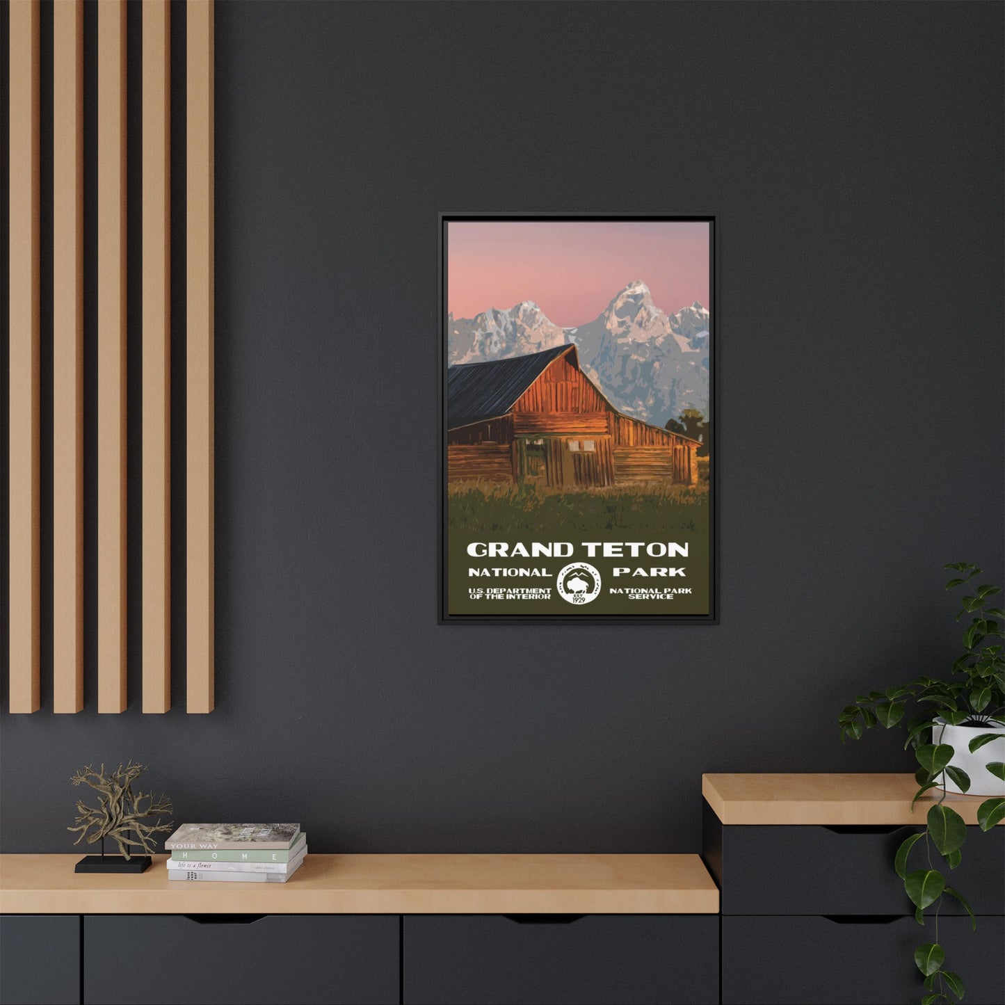 Grand Teton National Park Framed Canvas - WPA Poster Barn