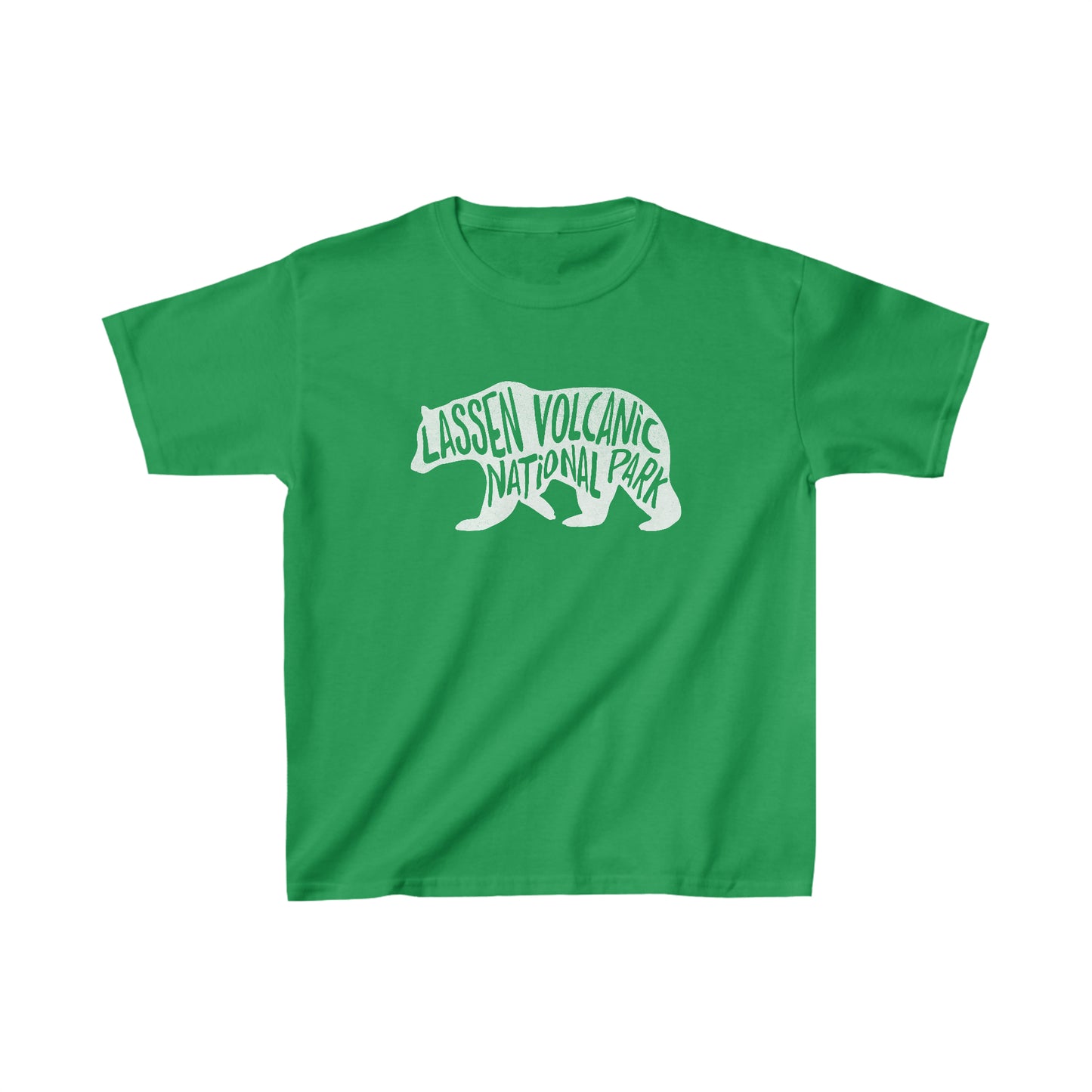 Lassen Volcanic National Park Child T-Shirt - Black Bear Chunky Text