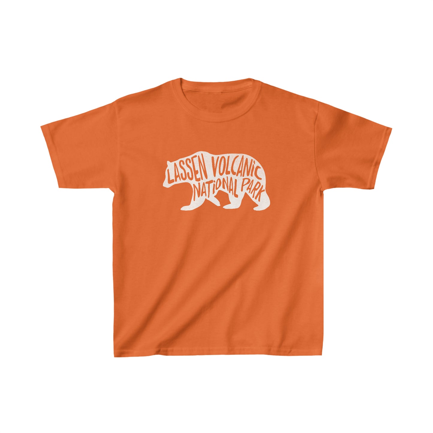 Lassen Volcanic National Park Child T-Shirt - Black Bear Chunky Text