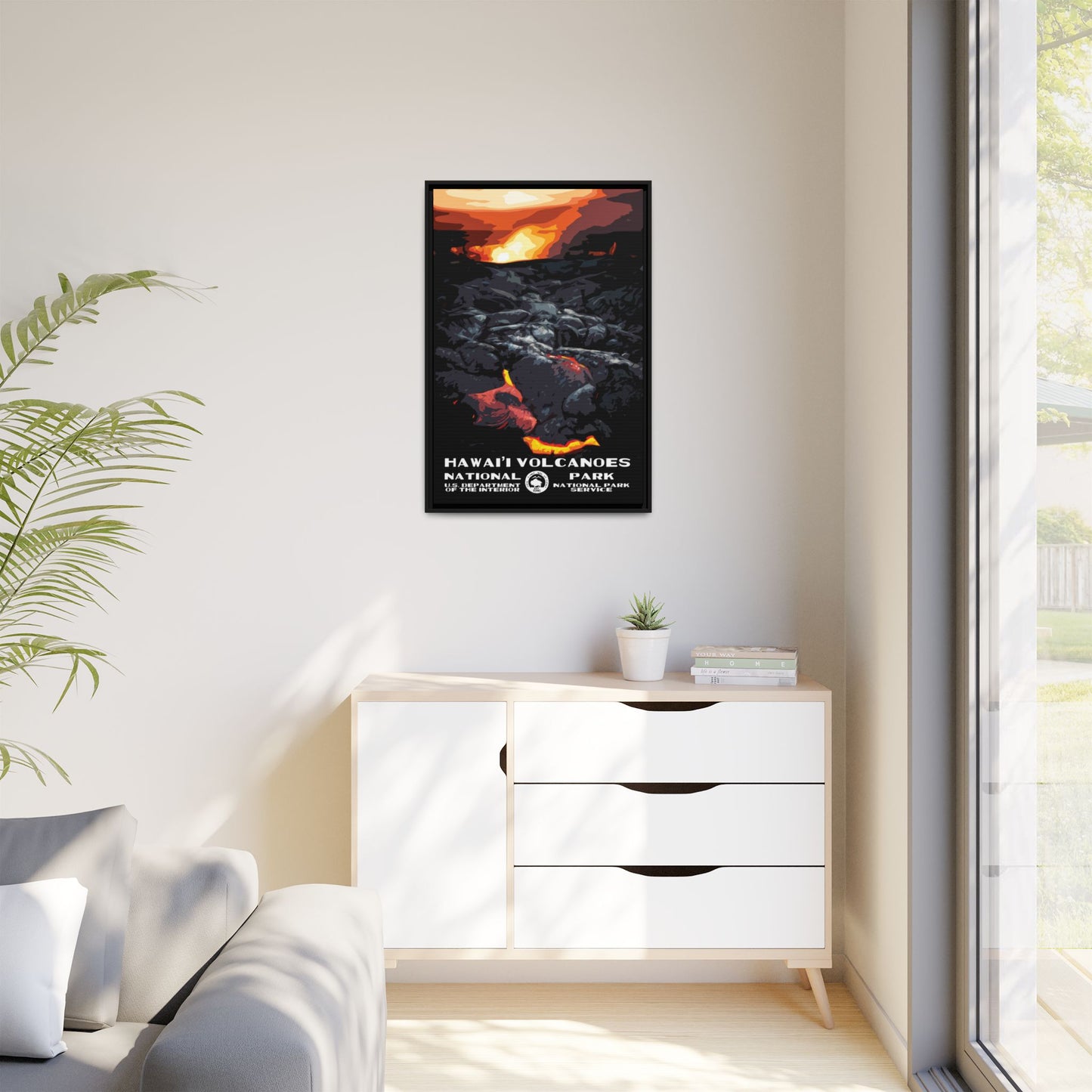 Hawaii Volcanoes National Park Framed Canvas - WPA Poster