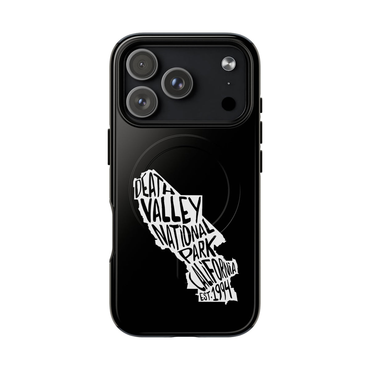 Death Valley National Park iPhone case with MagSafe featuring map artwork.