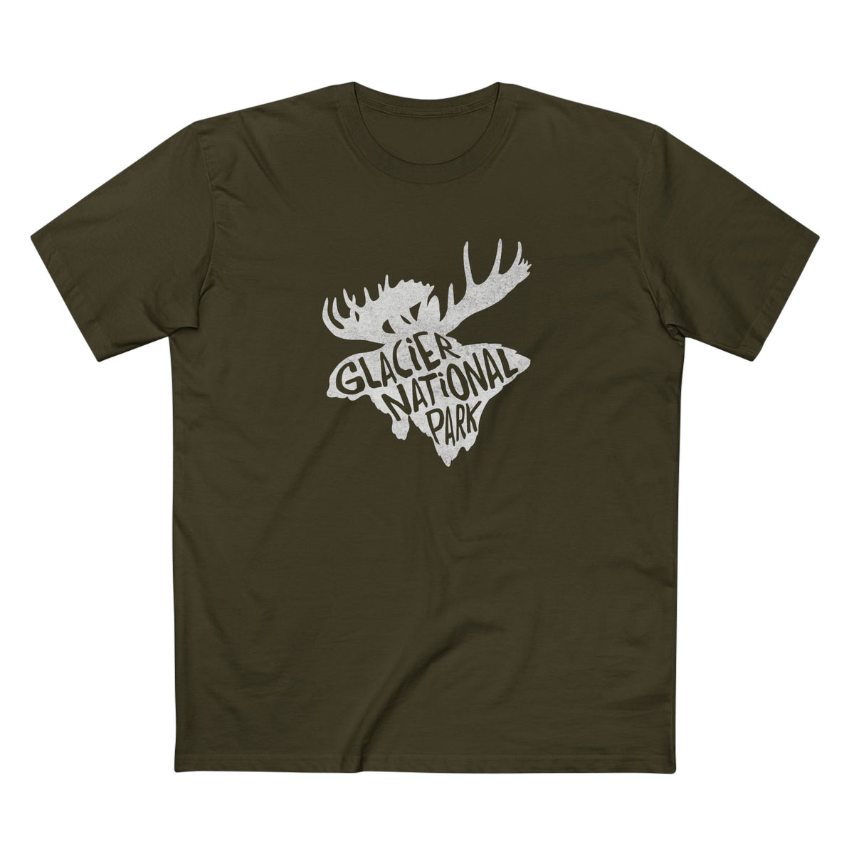 Glacier National Park T-Shirt - Moose in Army