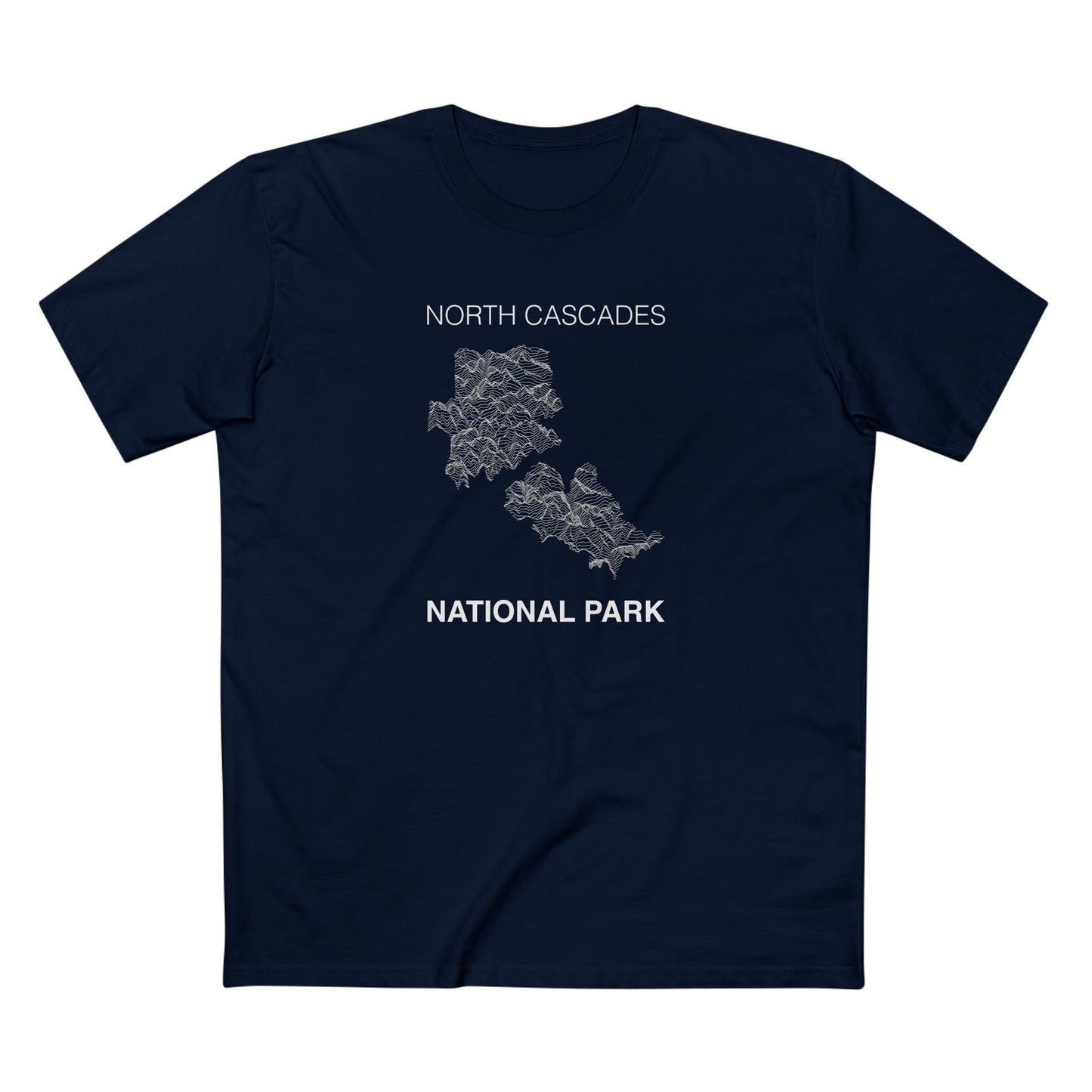 North Cascades National Park T-Shirt Lines in Navy