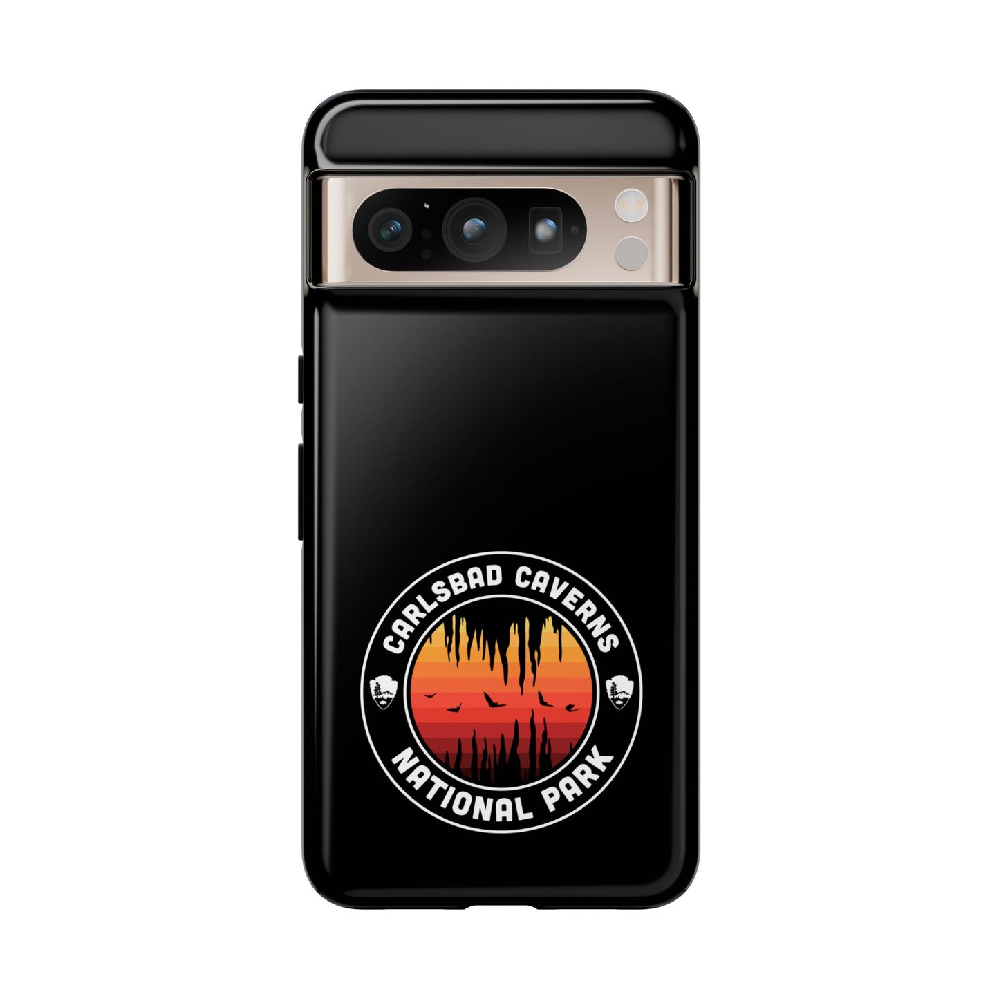 Carlsbad Caverns National Park Phone Case - Orange Round Emblem Design