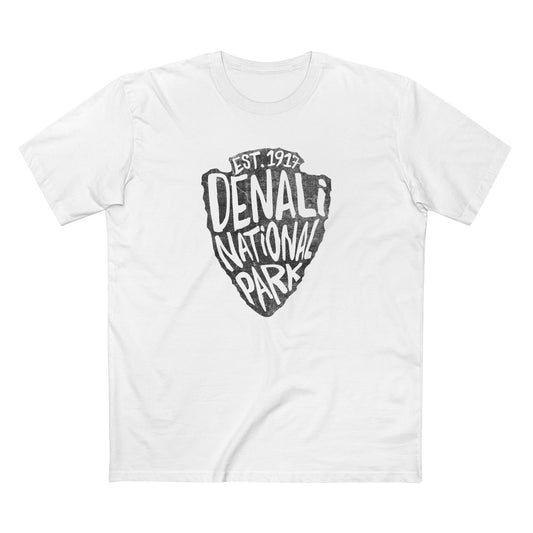 Denali National Park T-Shirt - Arrowhead Design in White