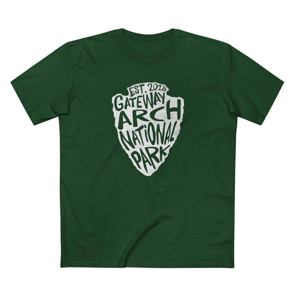 Gateway Arch National Park T-Shirt - Arrowhead Design in Forest Green